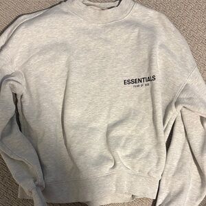 Fear of God Essentials Light Gray Crewneck Sweater
